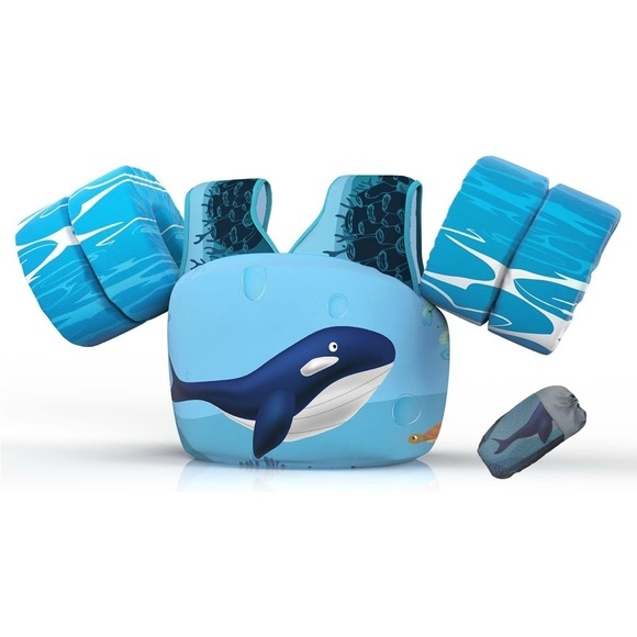 Blue Whale Swim Vest for Kids - Picture 1 of 11